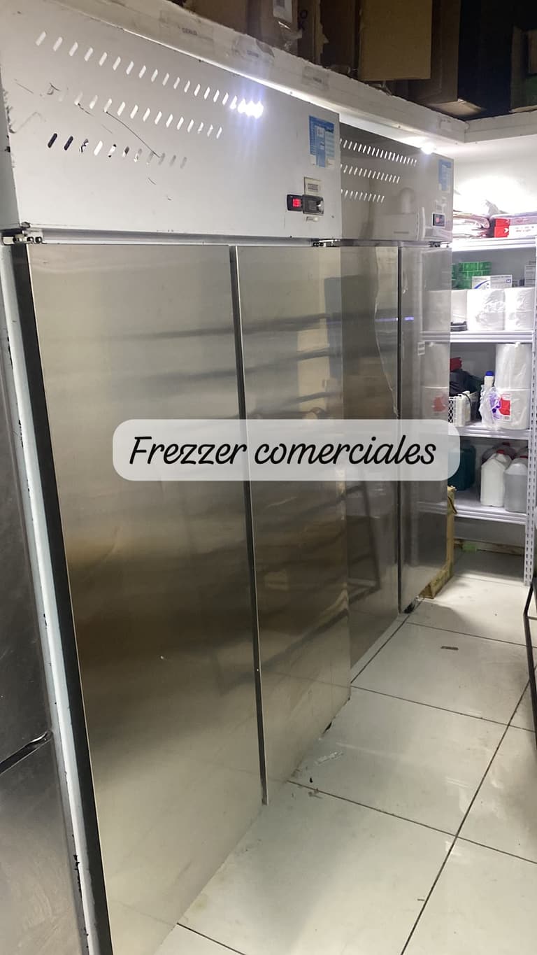 Freezer comercial vertical de acero inoxidable